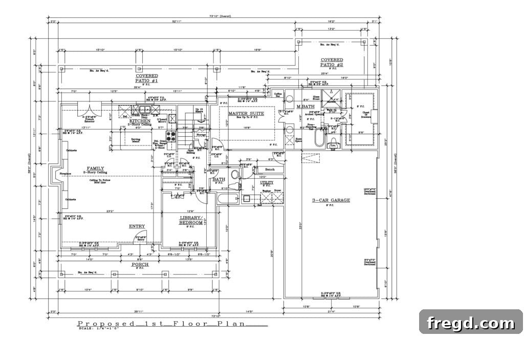 Proposed first floor plan of the Shanty2Chic Flip House, highlighting new open areas
