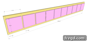Build Your Own Faux Drawer Console Table 39 Faux drawer faces being attached to the apron with precise spacing.