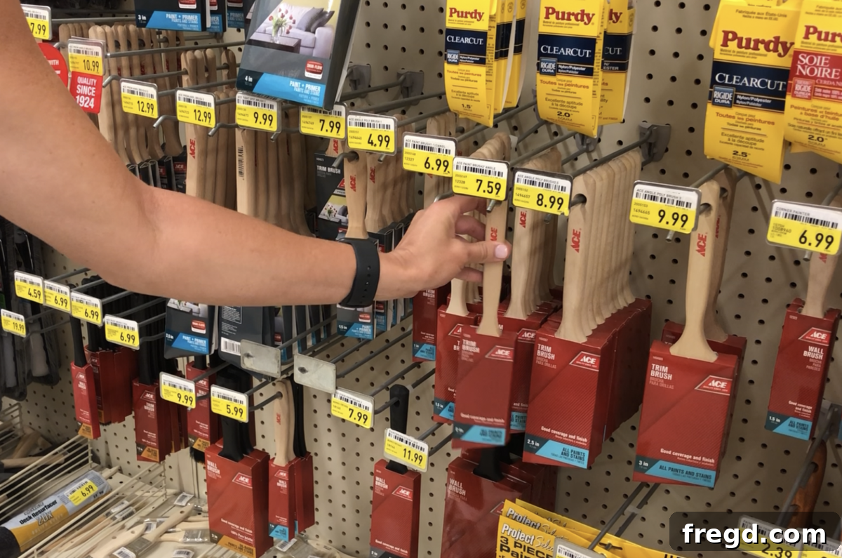 Assortment of paint brushes for various applications