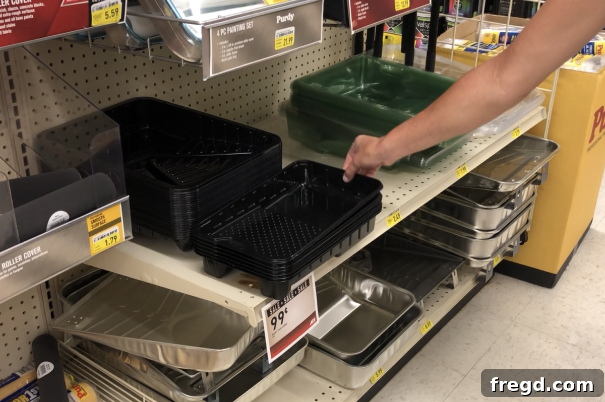 Stack of disposable paint trays