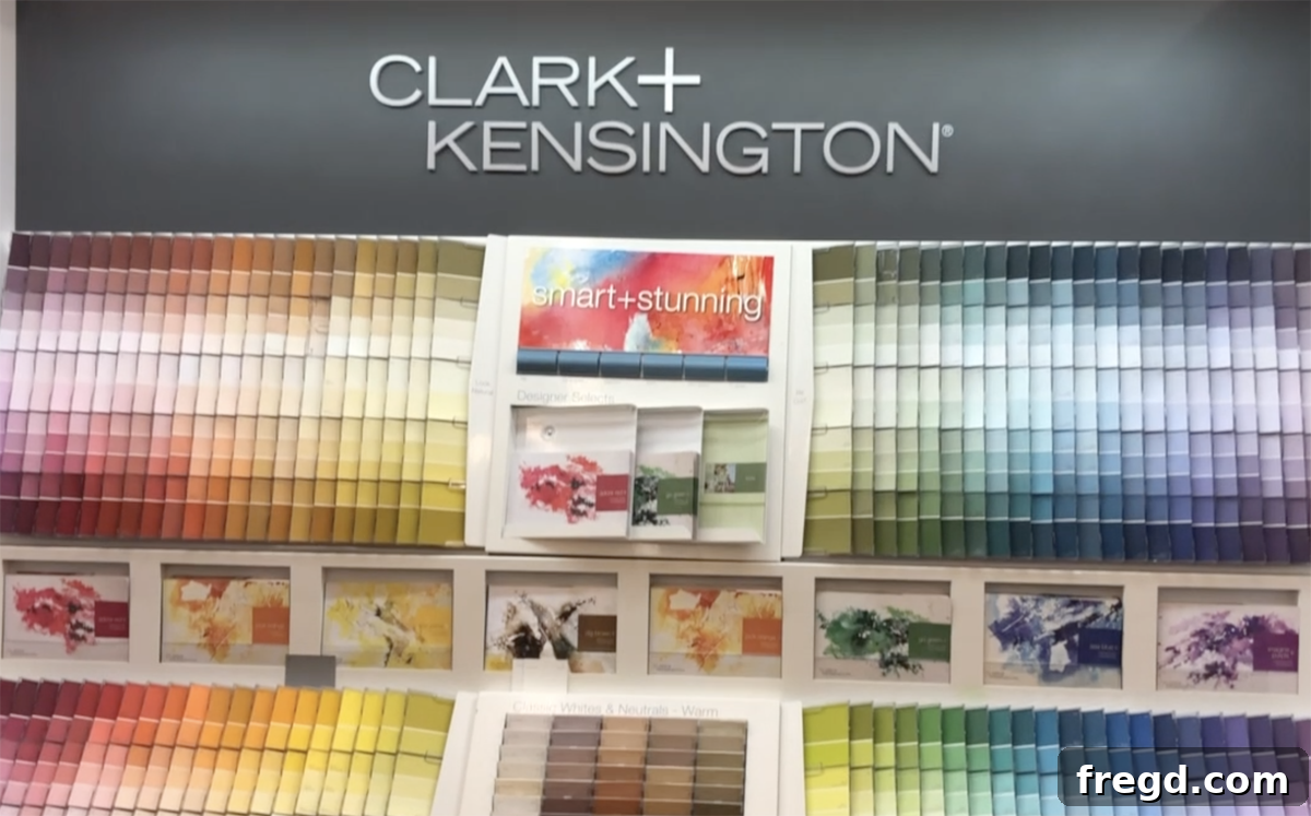 Display of Clark and Kensington paint cans