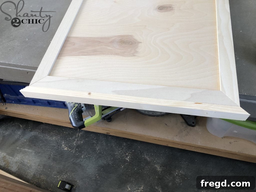 DIY Rustic Double Sink Bathroom Vanity with Barn Door Storage 34 Building the vanity door assembly