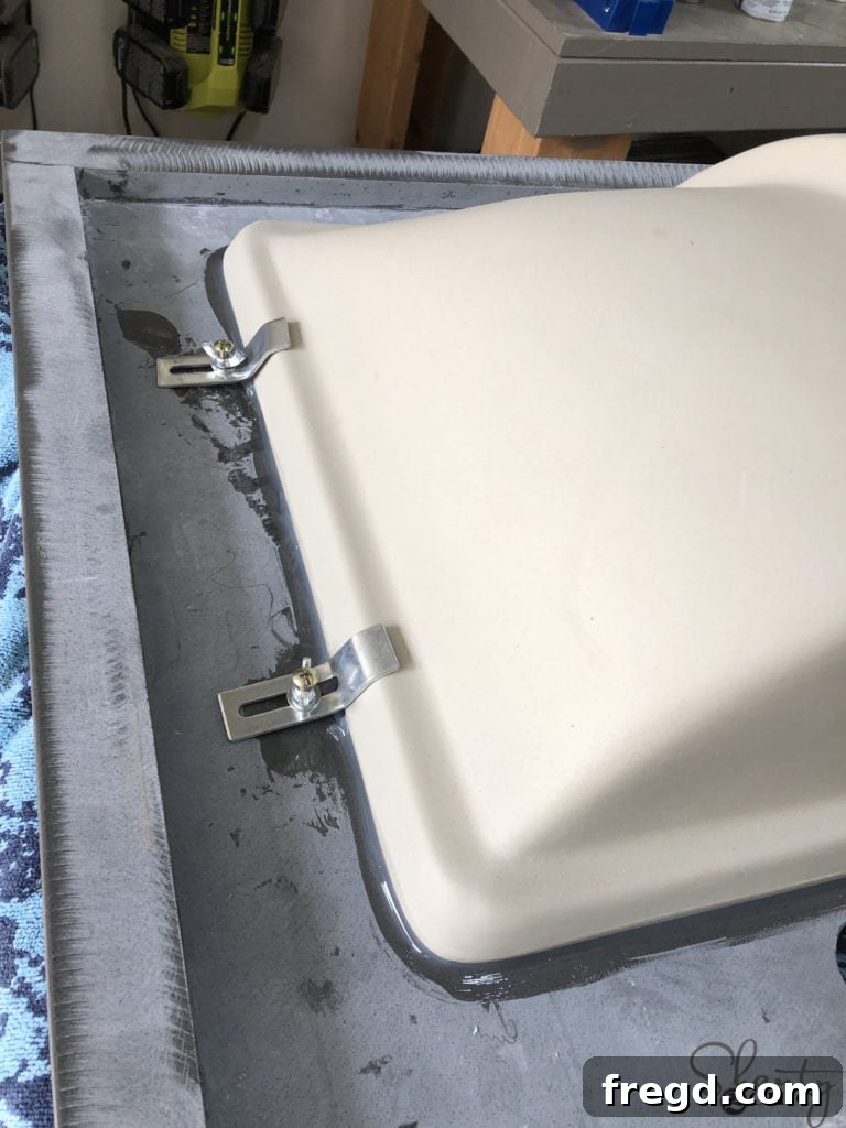 DIY Rustic Double Sink Bathroom Vanity with Barn Door Storage 41 Undermount sink installation hardware