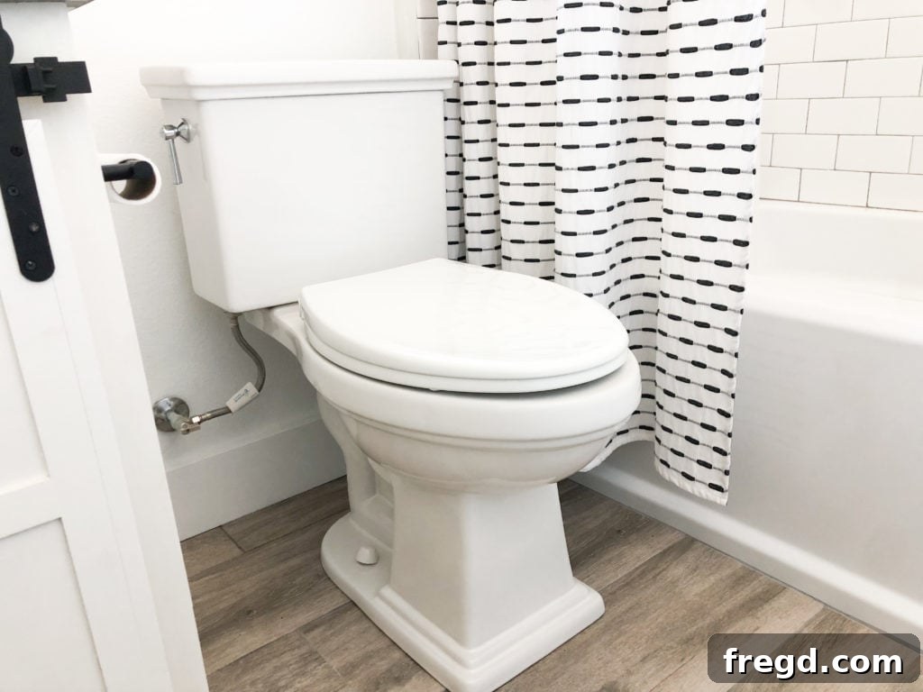 New toilet with Bemis Push n’ Clean seat