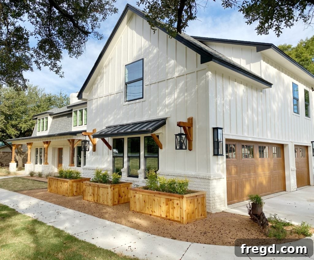 Paint Colors That Sell Your Flip House Fast 2 Fully renovated flip house exterior in crisp white with black trim and cedar accents