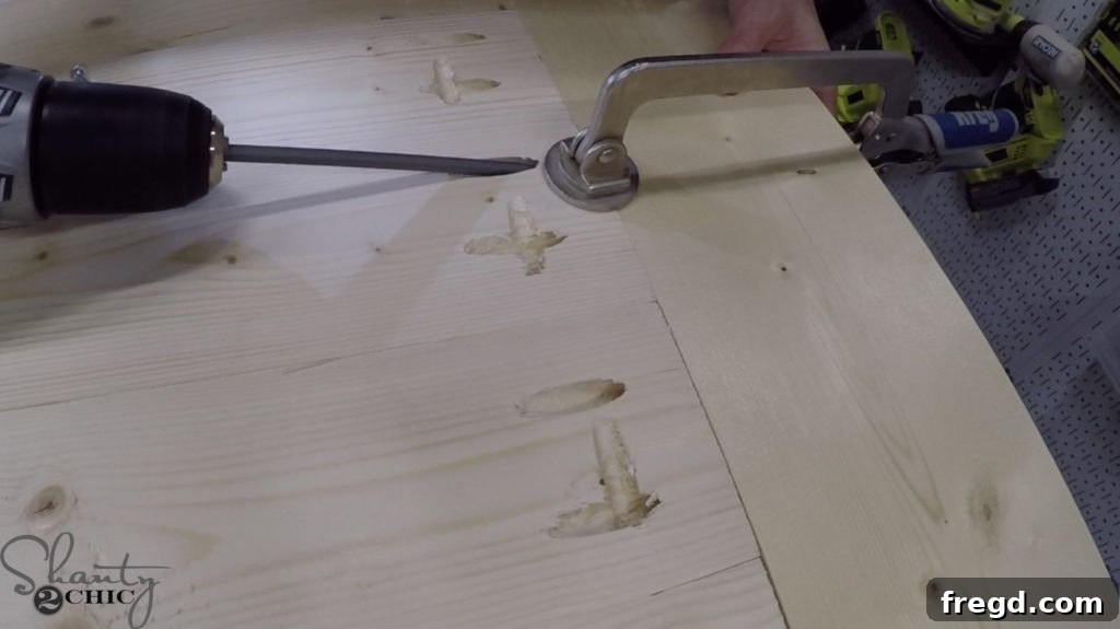 The Shanty Flip Episode 7 4 Attaching breadboards to the ends of the coffee table top with pocket hole screws