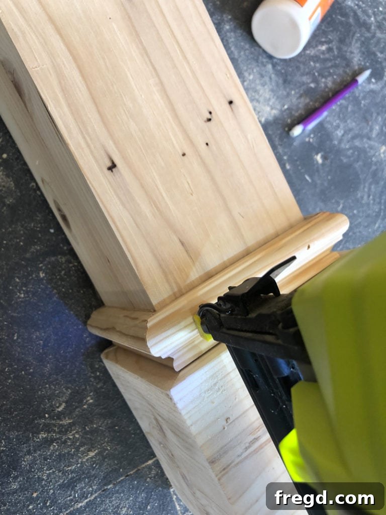 Base of a table leg with the initial trim applied, showcasing the detailed craftsmanship.