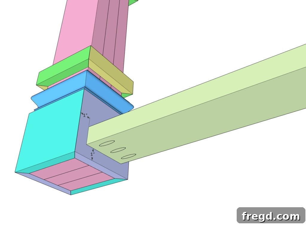 Two table leg assemblies connected by a short support beam using strong pocket hole joinery.