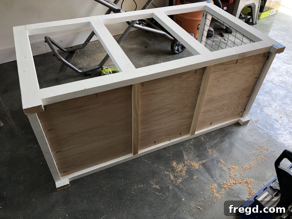 Installing the bottom panel of the DIY dog crate