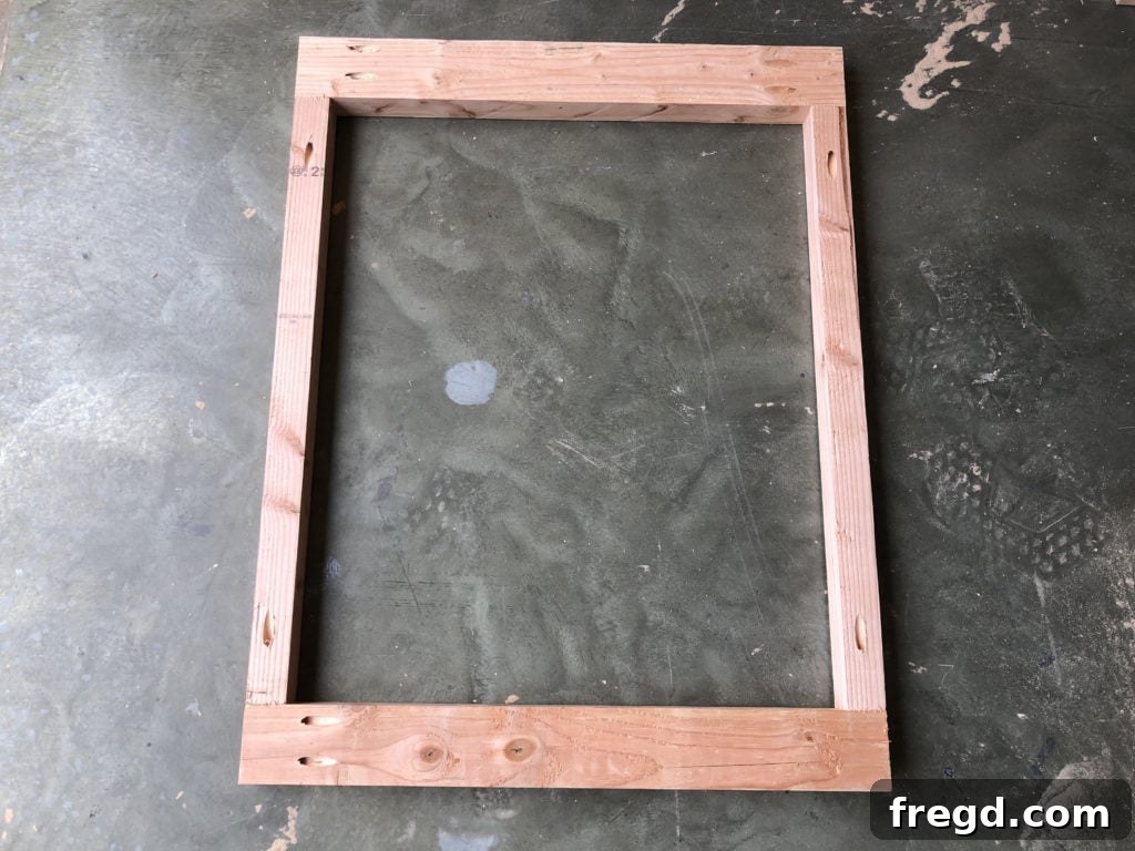 Building the side frames of the DIY dog crate console