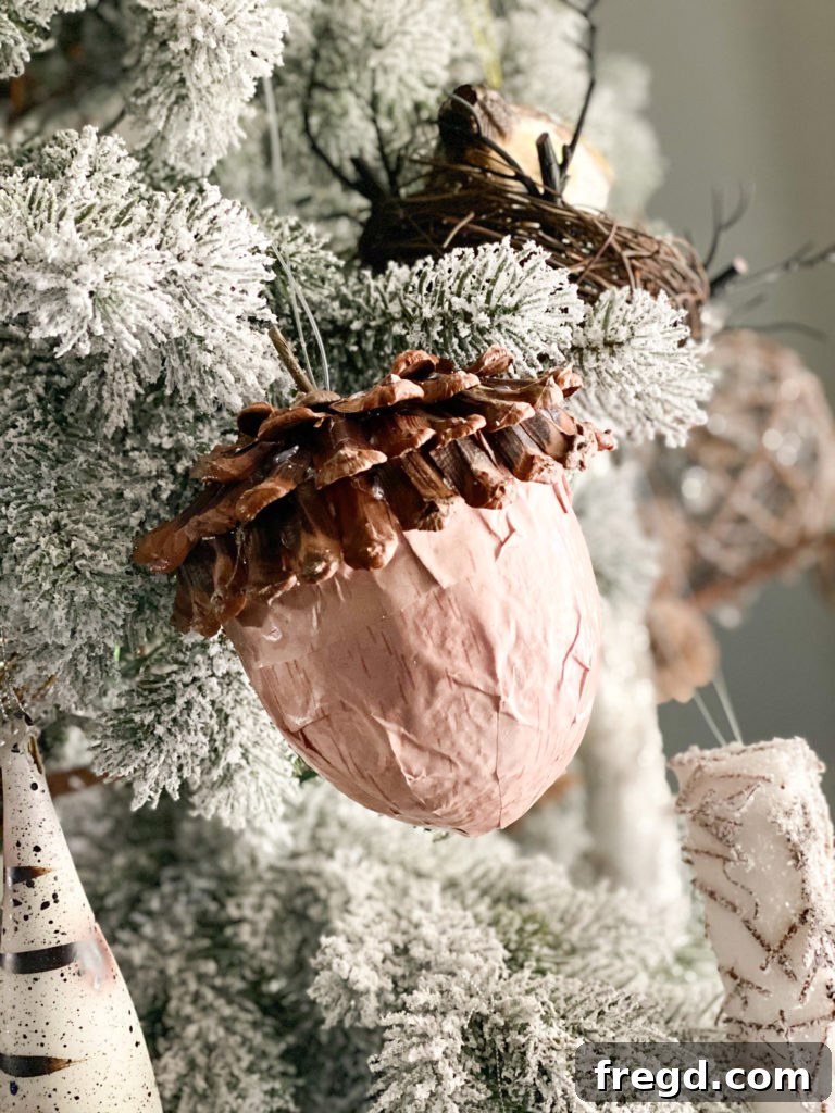 A charming fox ornament with delicate details, adding character to the tree.