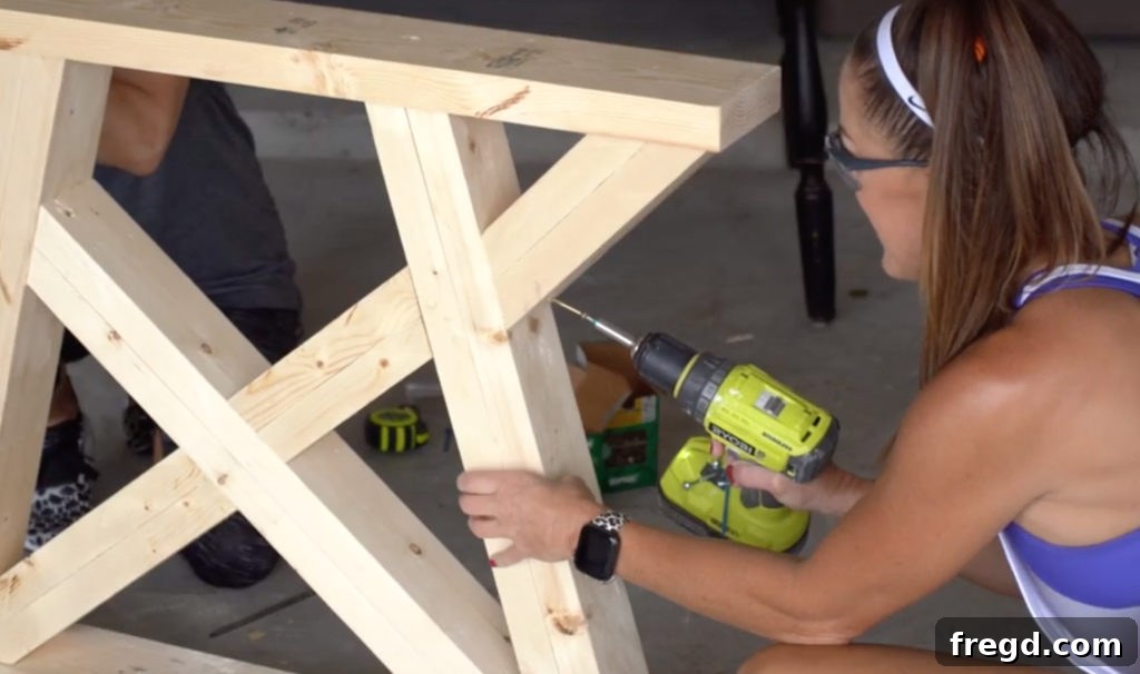 Attaching top corner pieces to the base