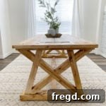 Completed DIY Angle Base Dining Table