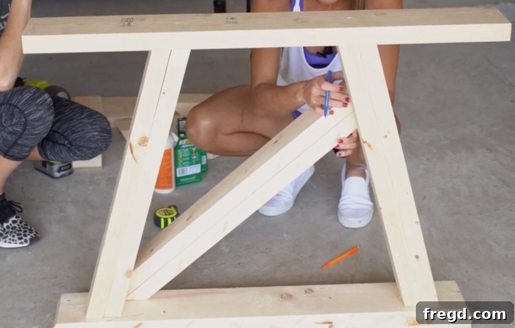 Attaching decorative middle cross pieces