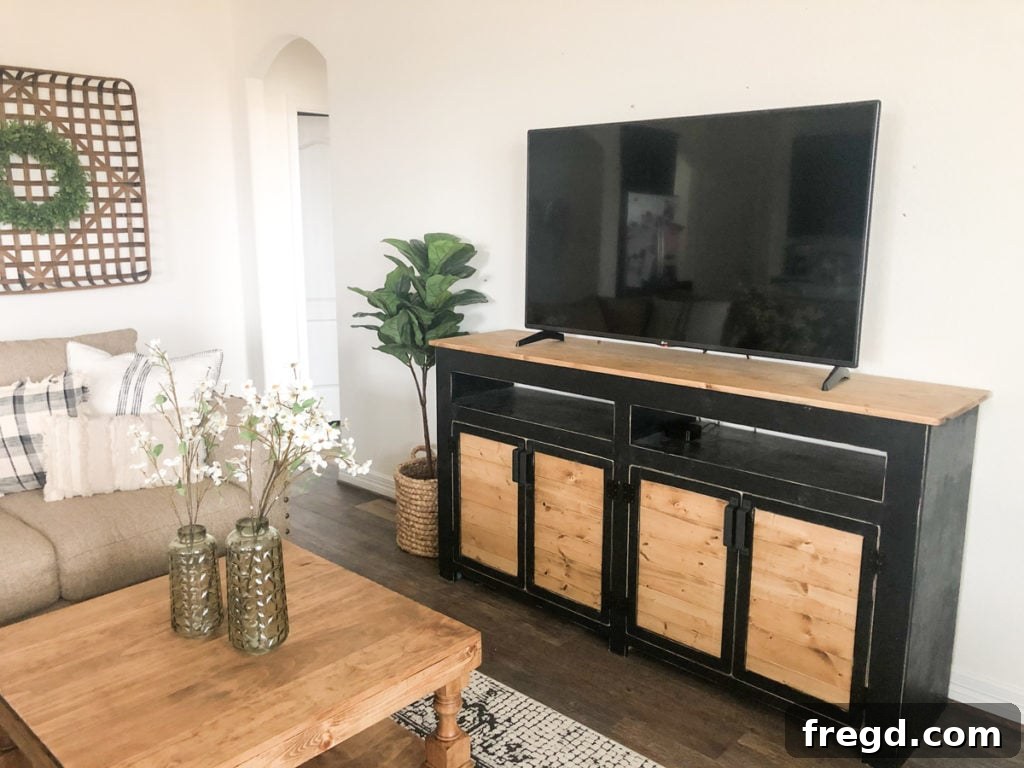 DIY 4 Door Media Console - Finished Look