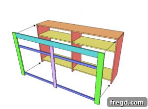 Attaching the face frame to the console.