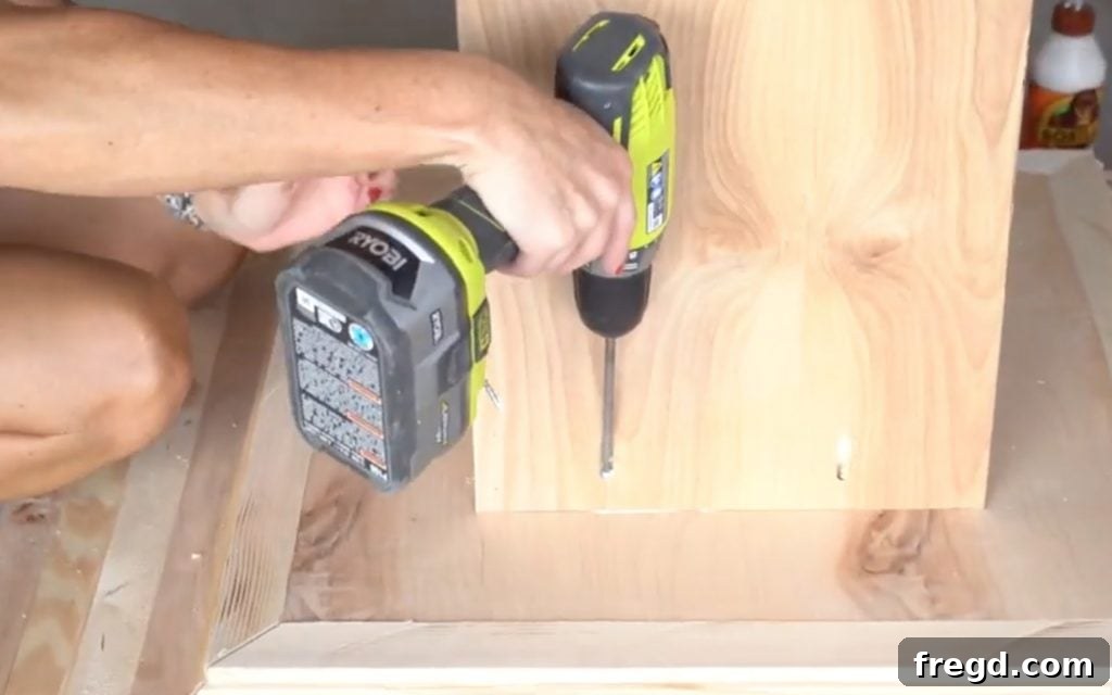 Assembled trunk centered and attached to the third base.