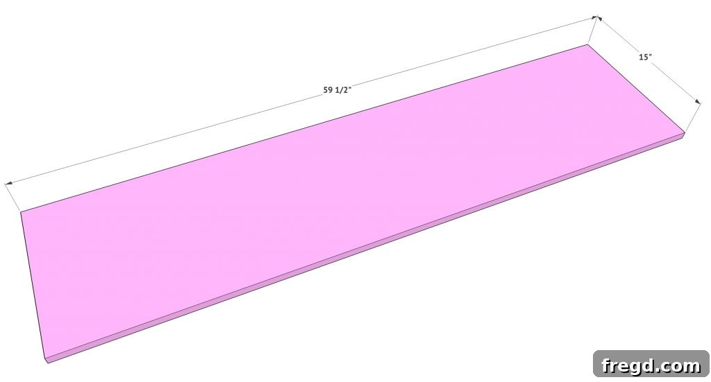 Cutting the plywood base for the console table