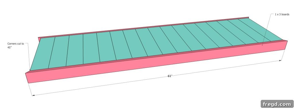 Measuring and cutting trim pieces at a 45-degree angle