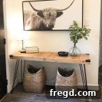Finished DIY Hairpin Console Table for a modern home