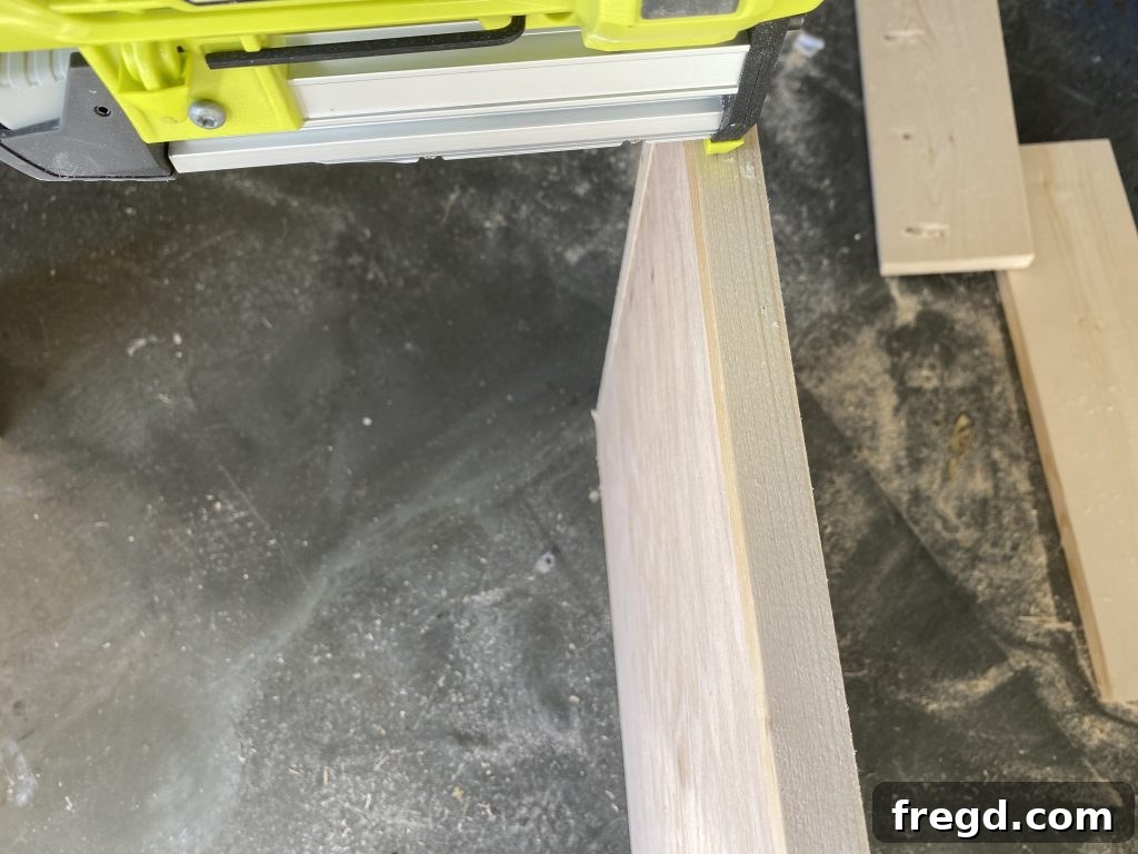 Cutting and trimming shelf pieces with precision