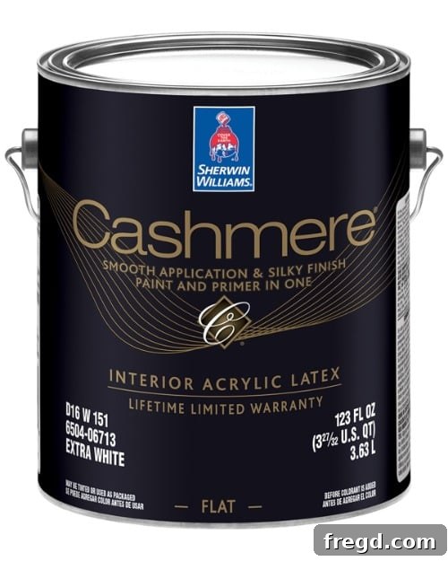 My Hallway Got A Major Glow-Up 4 Sherwin-Williams Pure White Cashmere Flat paint can.