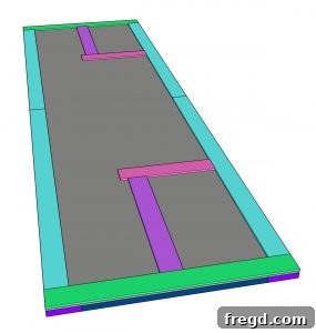 Continuing to build the decorative trim pattern.