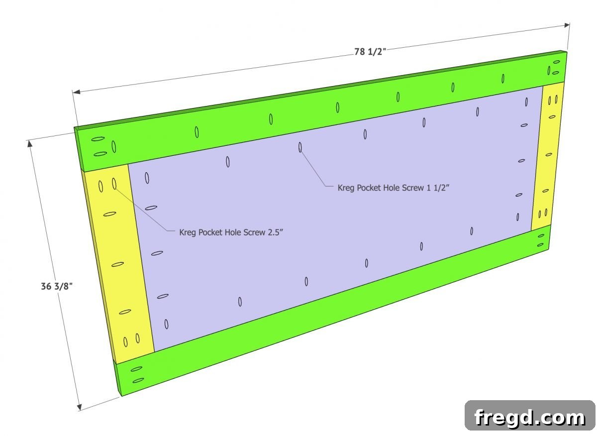 Build Your Own King Panel Bed 11 Attaching horizontal trim to footboard