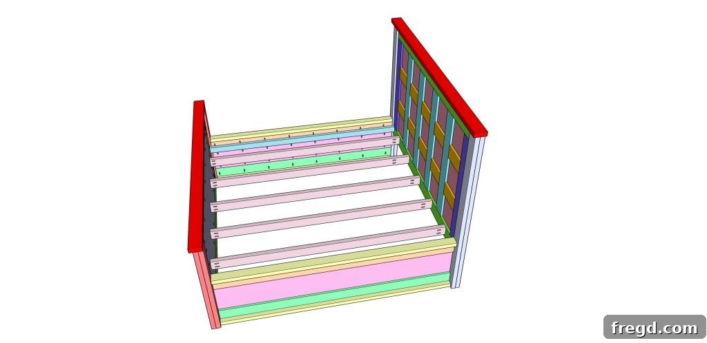 Build Your Own King Panel Bed 19 Attaching 2x4 runners for mattress support