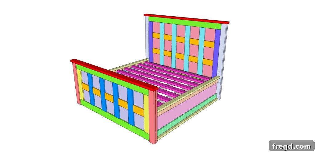 Build Your Own King Panel Bed 20 Installing mattress support slats