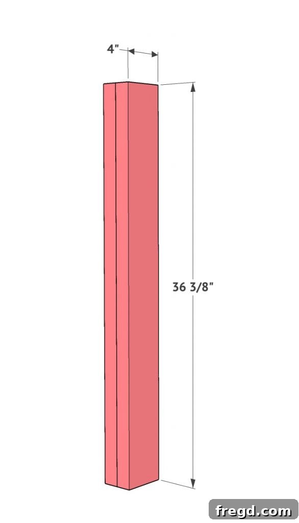 Build Your Own King Panel Bed 4 Footboard leg dimensions diagram