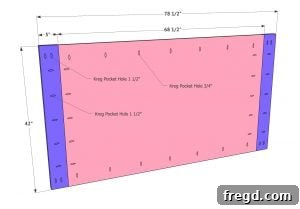 Attaching headboard plywood to vertical frame