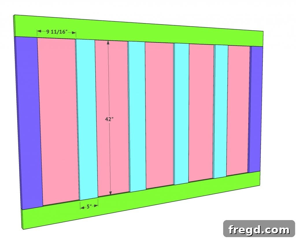 Build Your Own King Panel Bed 7 Attaching vertical headboard trim pieces