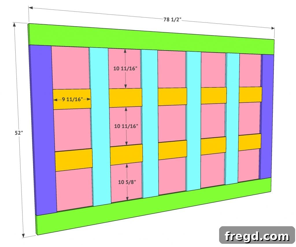 Build Your Own King Panel Bed 8 Attaching horizontal headboard trim pieces