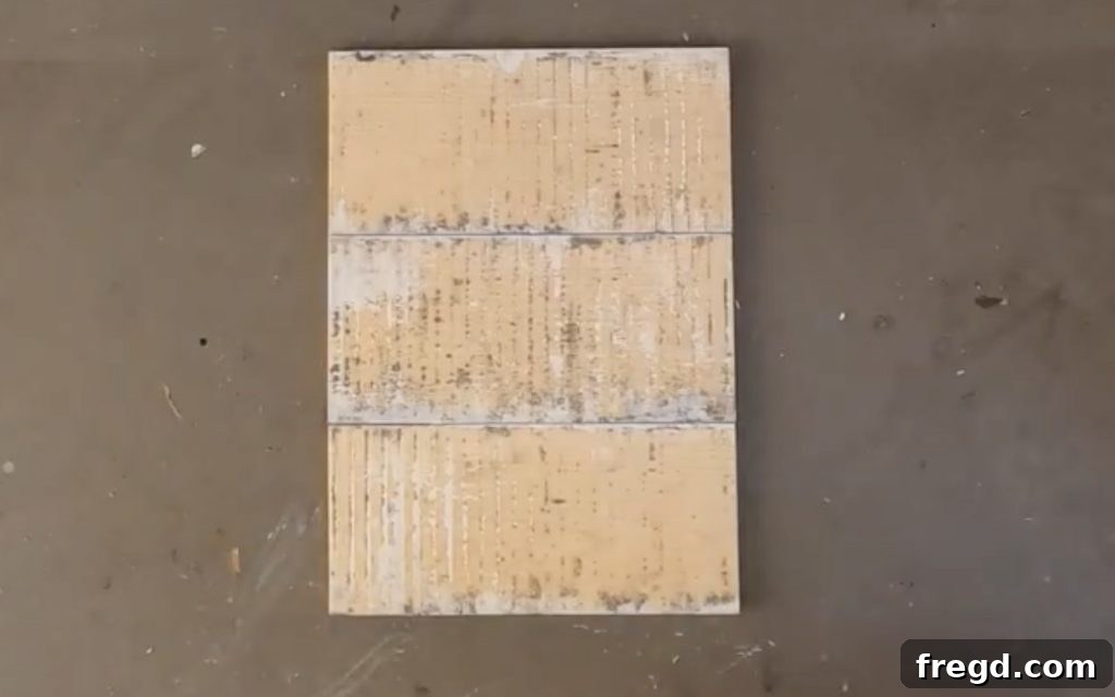 Barnwood planks cut to size, ready for assembly.