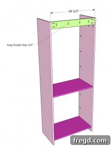Installing the back support board with pocket holes