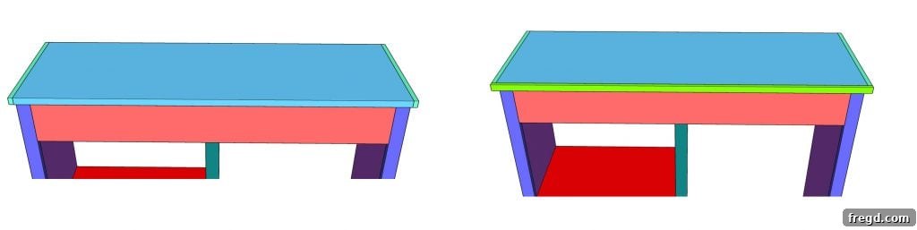 Top and side trim attached to the top of the cabinet