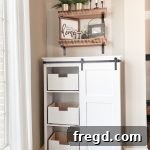Sliding Barn Door Utility Cabinet finished product