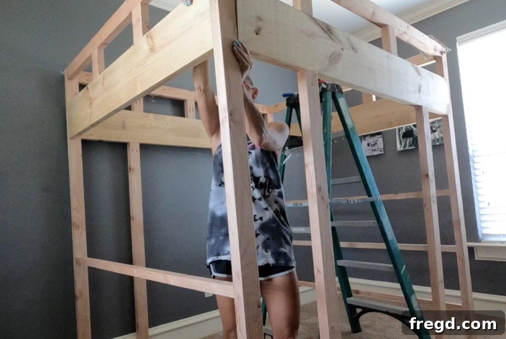 Attaching the front assembly to the side assemblies