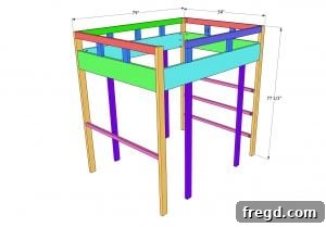 Completed Loft Bed Frame - Part 1