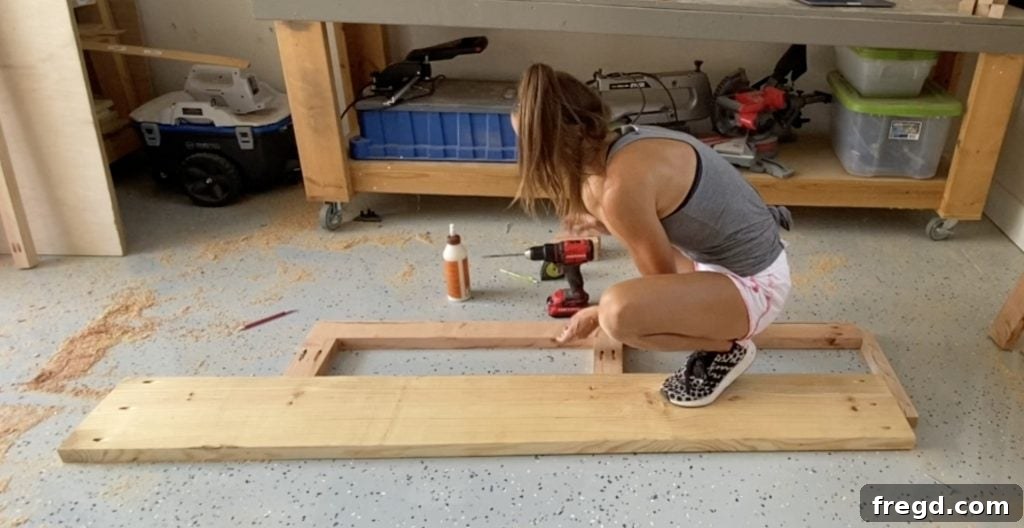 Assembling the front loft bed assembly