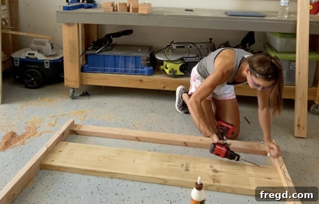 Cutting and assembling the shelf side of the loft bed