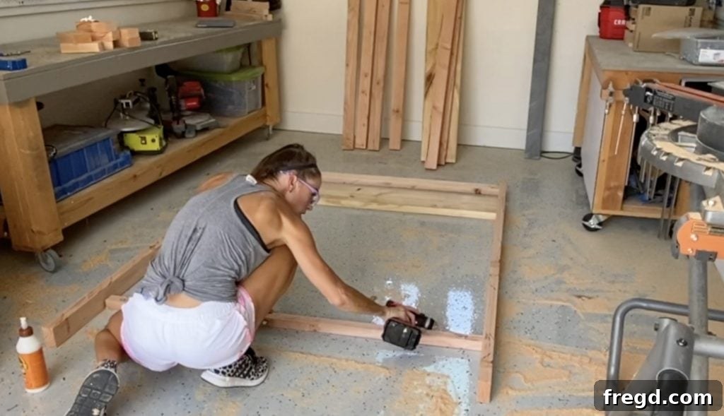 Building the desk side of the loft bed structure