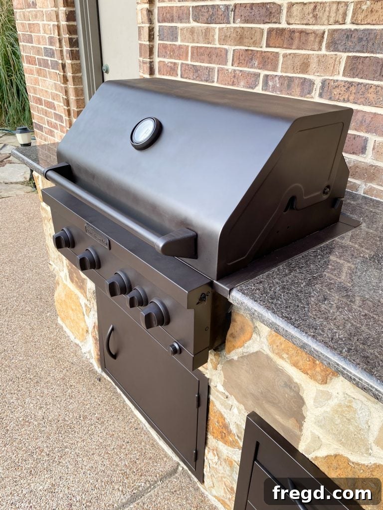 Transform Your Rusty Grill: Paint It Like New 12 Detailed shot of the newly painted grill, highlighting the smooth, even finish and the renewed appearance.