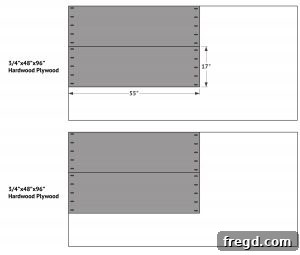 Cut list diagram 4 for DIY loft bed slats