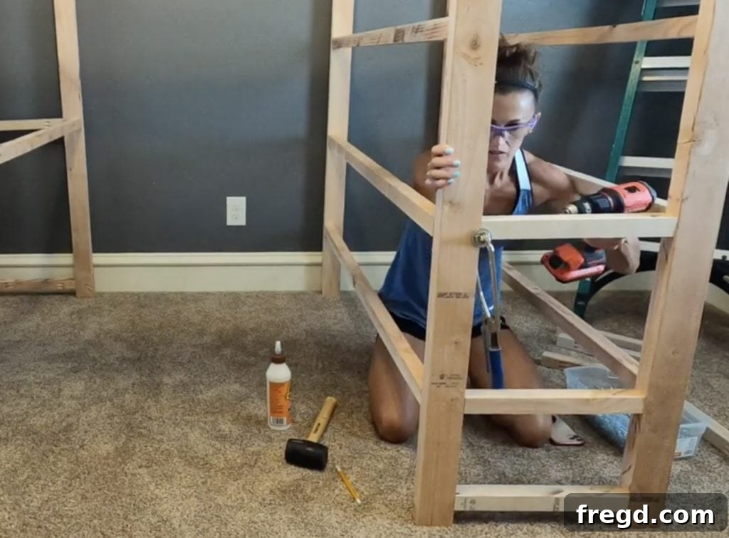 Attaching short shelf pieces with pocket holes