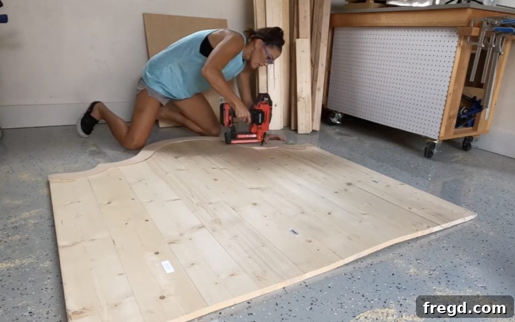 Build Your Own Designer Full Bed 11 Decorative plywood trim attached to headboard