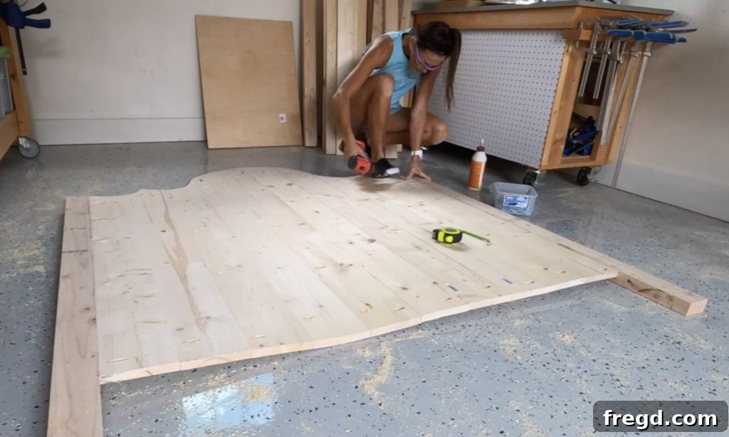 Build Your Own Designer Full Bed 12 Headboard posts attached to the main headboard panel