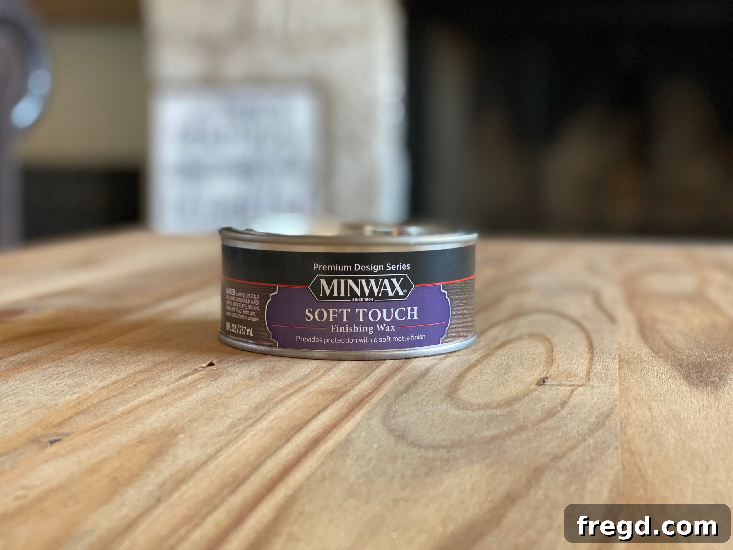 Craft Your Own Square Coffee Table 16 Opening and stirring Minwax Soft Touch Finishing Wax