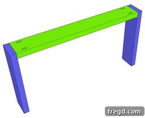 Illustrated step for attaching bottom runner to legs
